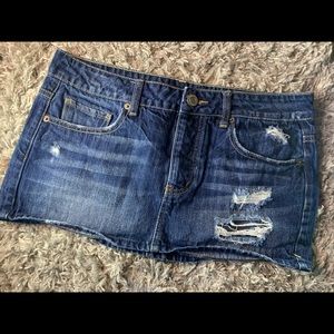 American eagle denim mini skirt